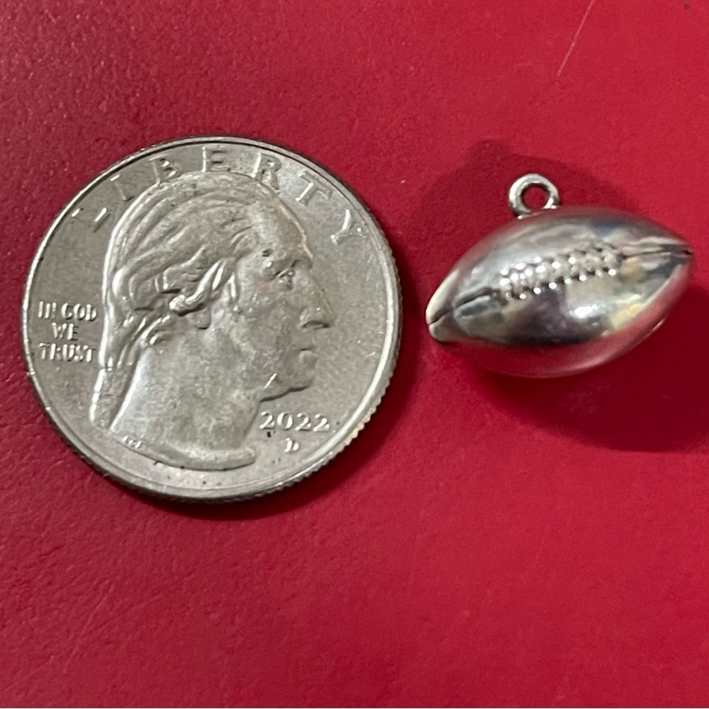 RETIRED James Avery Sterling Silver Football Charm - Silver - Picture 4 of 5
